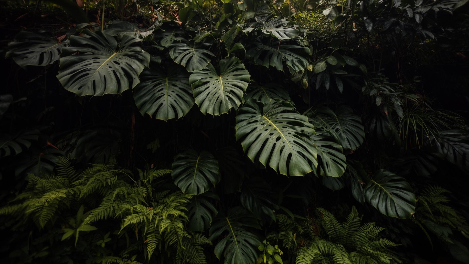 Lush green botanical wall